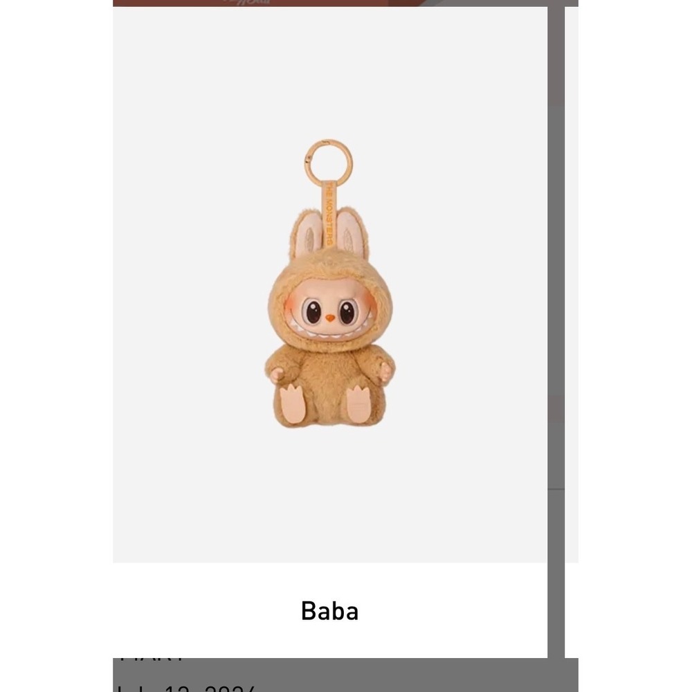Baba The Monsters‎ Plush Keychain labubu poshmart Cute Brown Toy Accessory